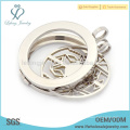 Fashion floating plate stainless steel coin locket,letter locket